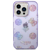 Guess Coque Peony Glitter Apple iPhone 14 Pro - Lila