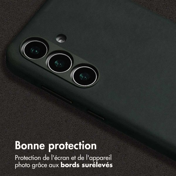 Accezz Coque MagSafe en cuir vintage Samsung Galaxy S25 / S24 - Smokey Green