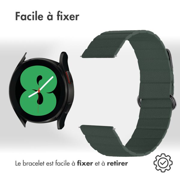 imoshion Bracelet en cuir magnétique Samsung Galaxy Watch 7 40/44 mm - Vert