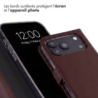 Selencia Étui portefeuille en cuir véritable Apple iPhone 18 Pro Max / 17 Pro Max - Marron