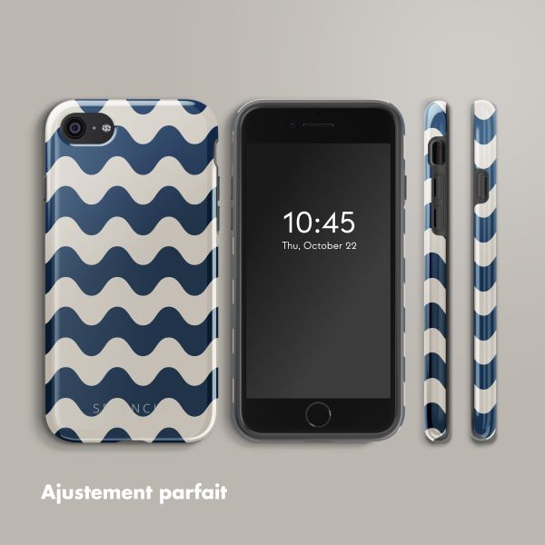 Selencia Coque arrière Vivid Apple iPhone SE (2022 / 2020) / 8 / 7 - Wave Vibes Classic Blue