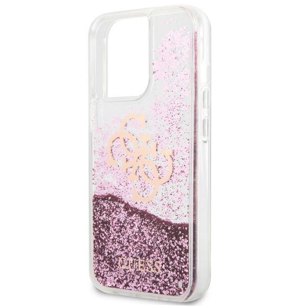 Guess Coque 4G Logo Liquid Glitter Apple iPhone 13 Pro Max - Rose
