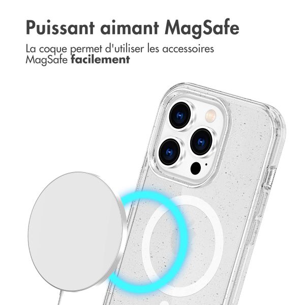 imoshion Coque Pailletée avec MagSafe Apple iPhone 14 Pro - Paillettes Transparent