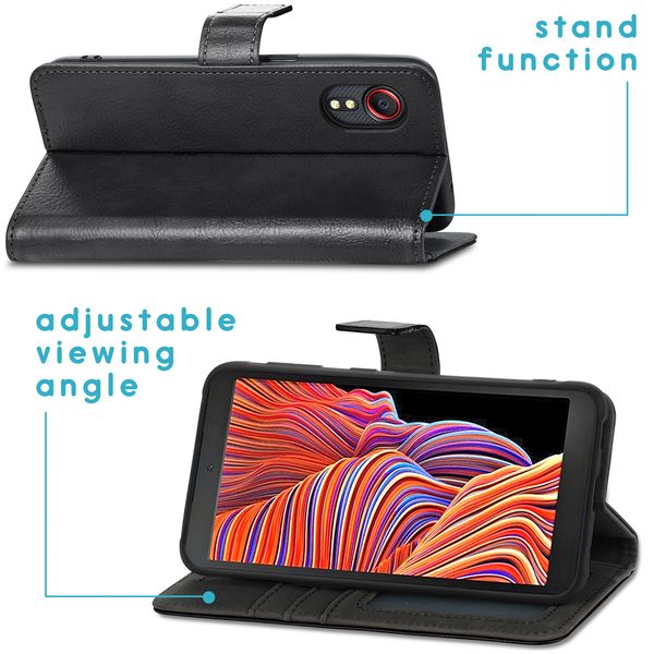 imoshion Étui de télephone portefeuille de luxe Samsung Galaxy Xcover 5 - Noir