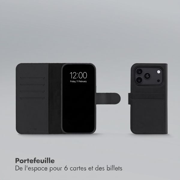 Accezz Coque portefeuille Edge amovible avec MagSafe Apple iPhone 18 Pro / 17 Pro - Noir