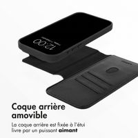 Accezz Étui de télephone portefeuille en cuir 2-en-1 avec MagSafe Apple iPhone 18 Pro / 17 Pro - Onyx Black