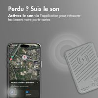 Accezz Porte-cartes en cuir magnétique - Compatible avec Apple Find My - Light Grey
