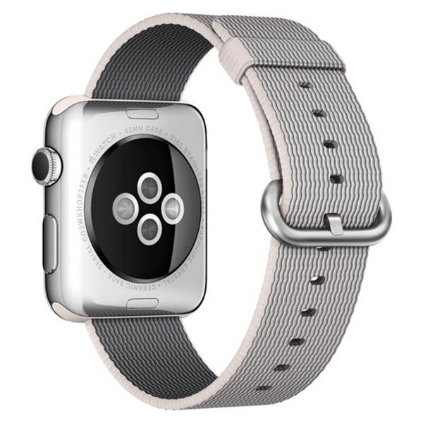 Apple Bracelet en nylon tressé Apple Watch | 38/40/41/42 mm - White Pearl