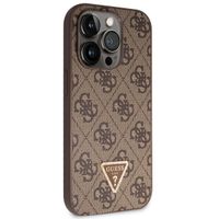 Guess Coque 4G Logo Triangle Strass Apple iPhone 15 Pro - Marron