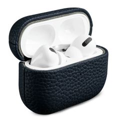 Accezz Coque en cuir véritable  Apple AirPods Pro 2 - Bleu foncé