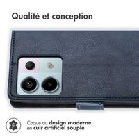 imoshion Étui de télephone portefeuille de luxe Xiaomi Redmi Note 13 Pro (5G) / Poco X6 - Bleu foncé