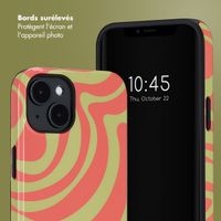 Selencia Coque arrière Vivid avec MagSafe Apple iPhone 14 - Wavy Swirl Orange Fern