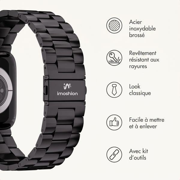 imoshion Bracelet acier Apple Watch | 44/45/46/49 mm - Noir