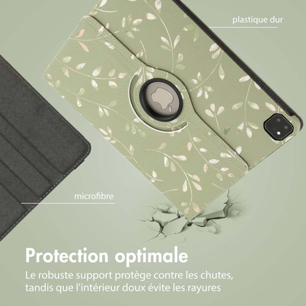 imoshion Coque tablette Design rotatif à 360° Apple iPad Air 13 pouces (2026) M4 / (2025) M3 / (2024) M2 - Green Flowers