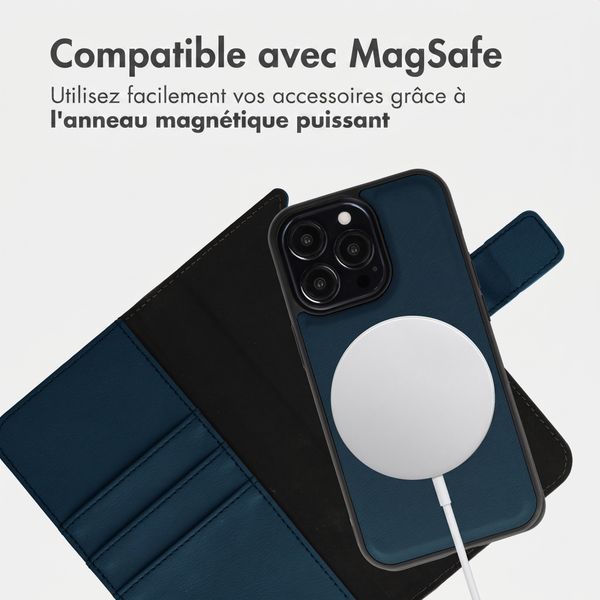 imoshion Étui portefeuille luxe 2-en-1 amovible Apple iPhone 13 Pro - Bleu