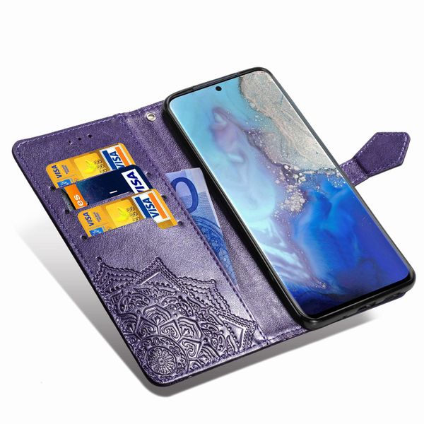 Etui de télephone portefeuille Mandala Samsung Galaxy S20 - Violet