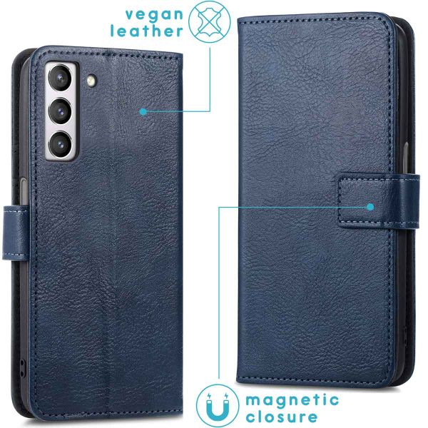 imoshion Étui de télephone portefeuille de luxe Samsung Galaxy S21 FE - Bleu foncé