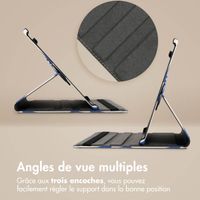 imoshion Coque Design rotatif à 360° Samsung Galaxy Tab S10 Ultra / Tab S9 Ultra - White Blue Stripes