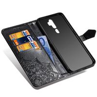Etui de télephone portefeuille Mandala Oppo A5 (2020) / A9 (2020) - Noir