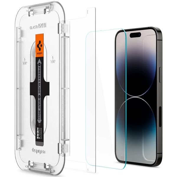 Spigen Protection d'écran en verre trempé GLAStR Fit 2 Paquets + Applicator Apple iPhone 14 Pro Max