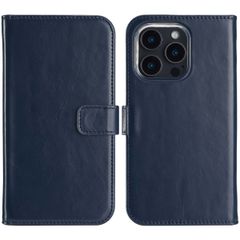Selencia Étui portefeuille en cuir véritable Apple iPhone 16 Pro - Bleu