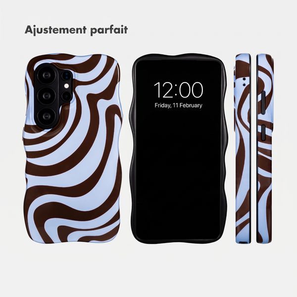 Selencia Coque arrière Vivid Wavy avec MagSafe Samsung Galaxy S26 Ultra - Dream Swirl Chocolate