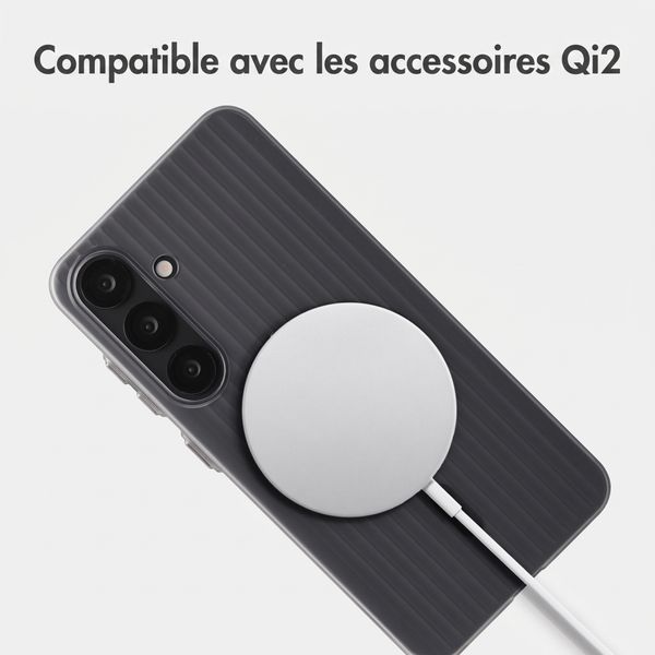 Accezz Coque arrière Lite avec MagSafe | Fluted | Samsung Galaxy S25 - Gris
