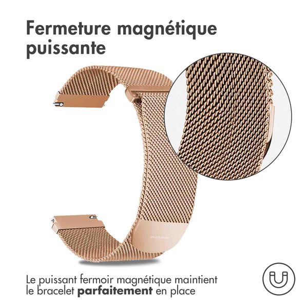 imoshion Bracelet magnétique milanais  - Connexion universelle 22 mm - Taille S - Rose Doré