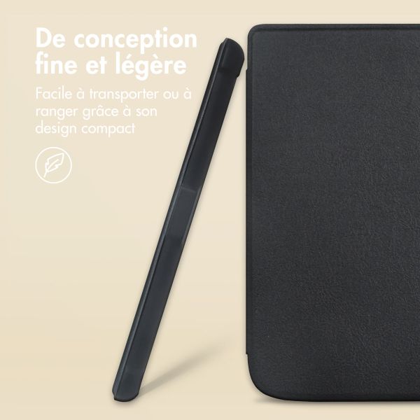 imoshion Étui de liseuse portefeuille Slim Soft Pocketbook Verse / Verse Pro / Verse Pro Color / Vivlio Light / Light HD - Noir