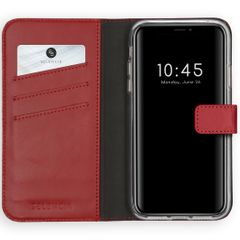 Selencia Étui portefeuille en cuir véritable Apple iPhone X / Xs - Rouge