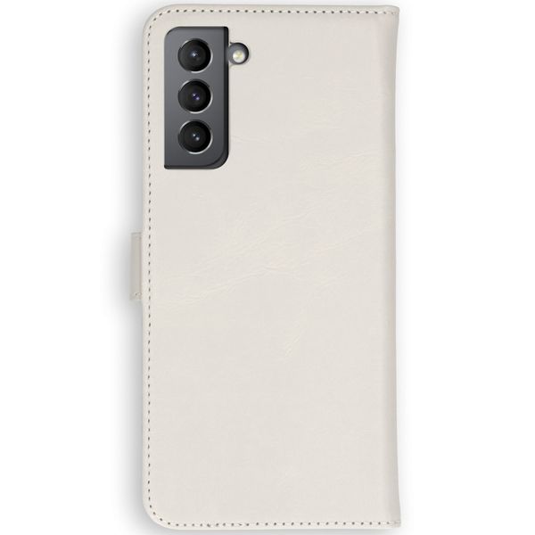 Selencia Étui portefeuille en cuir véritable Samsung Galaxy S21 Plus - Greige