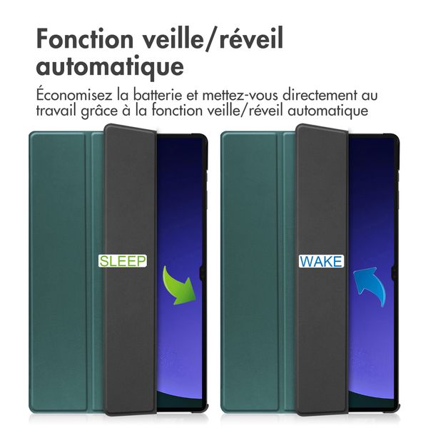 imoshion Coque tablette Trifold Samsung Galaxy Tab S10 Ultra / Tab S9 Ultra - Vert foncé
