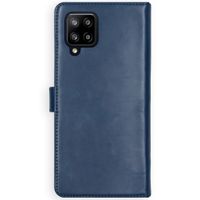 Selencia Étui portefeuille en cuir véritable Samsung Galaxy A42 - Bleu