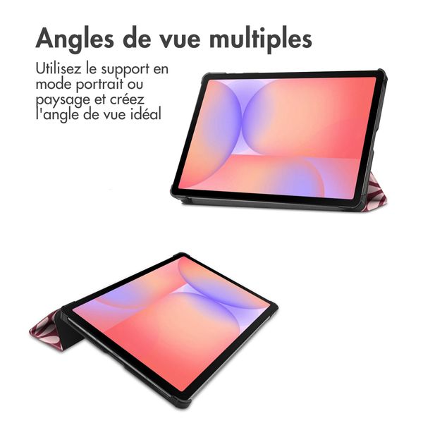 imoshion Coque tablette Design Trifold Samsung Galaxy Tab S9 11.0 pouces / S10 Lite / S10 FE / S9 FE 10.9 pouces - Bloom Love Blush
