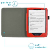 imoshion Étui de liseuse portefeuille en cuir végan Kobo Clara HD - Rouge