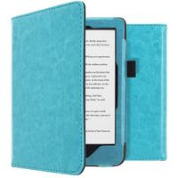 imoshion Étui de liseuse portefeuille en cuir végan Kobo Clara HD - Bleu clair