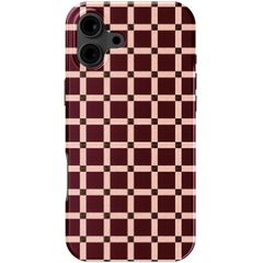 Selencia Coque arrière Vivid avec MagSafe Apple iPhone 16 - Check This Burgundy
