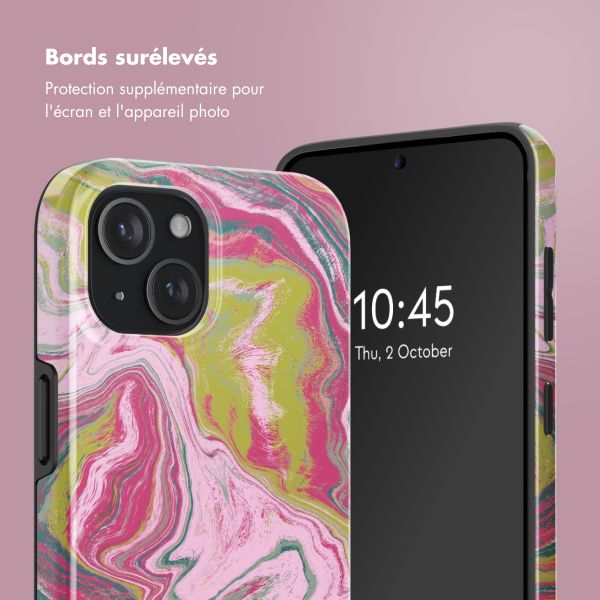 Selencia Coque arrière Vivid avec MagSafe Apple iPhone 15 - Marble Pink