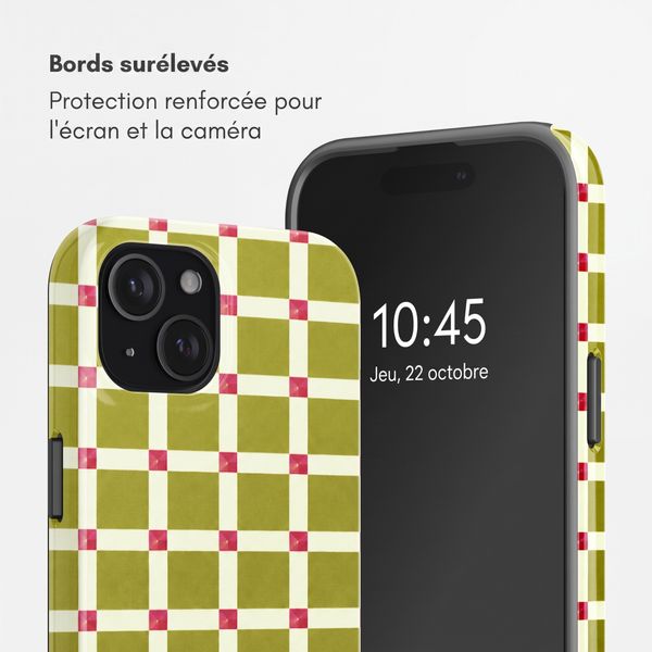 Selencia Coque arrière Vivid Apple iPhone 15 - Check This Olive
