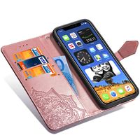 Etui de télephone portefeuille Mandala Apple iPhone 12 (Pro) - Rose Doré