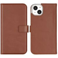 Selencia Étui portefeuille en cuir véritable Apple iPhone 14 Plus - Marron clair