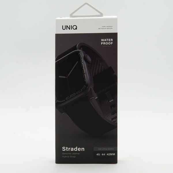 Uniq Bracelet Straden étanche en cuir Apple Watch | 44/45/46/49 mm - Midnight