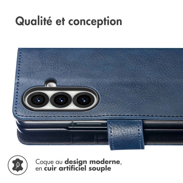 imoshion Étui de télephone portefeuille de luxe Samsung Galaxy Fold 7 - Bleu foncé