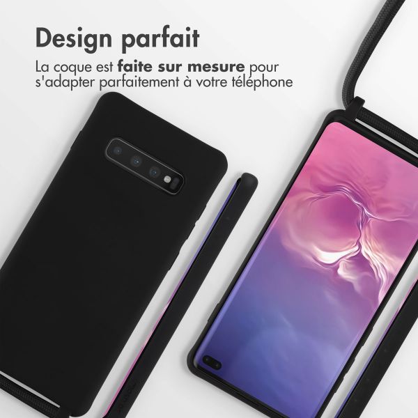 imoshion Coque en silicone avec cordon Samsung Galaxy S10 Plus - Noir