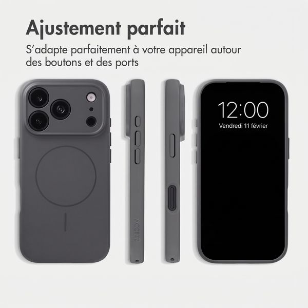 Accezz Coque Grip avec MagSafe Apple iPhone 18 Pro Max / 17 Pro Max - Gris