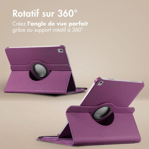 imoshion Coque tablette rotatif à 360° Apple iPad 9 (2021) 10.2 pouces / iPad 8 (2020) 10.2 pouces / iPad 7 (2019) 10.2 pouces - Violet