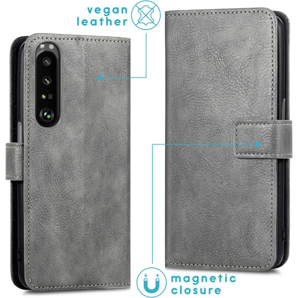 imoshion Étui de télephone portefeuille de luxe Sony Xperia 1 III - Gris