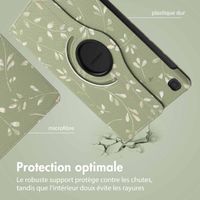 imoshion Coque tablette Design rotatif à 360° Samsung Galaxy Tab S6 Lite (2020/2022/2024)  - Green Flowers