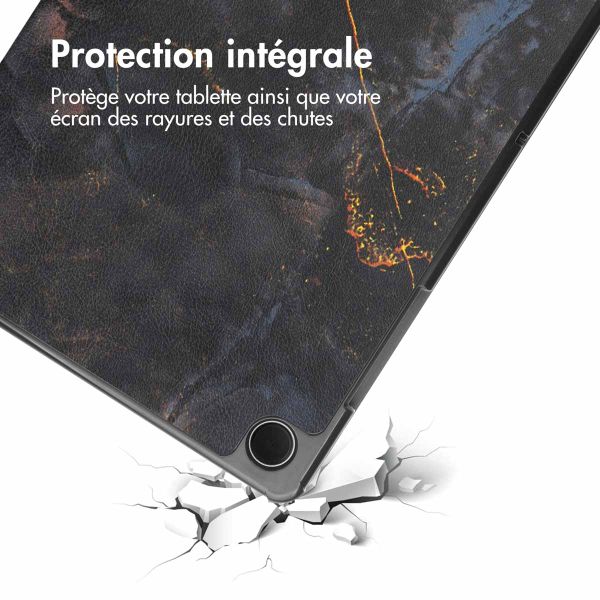imoshion Coque tablette Design Trifold Samsung Galaxy Tab A9 Plus - Black Marble