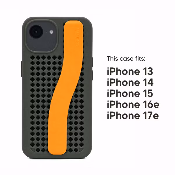 Callbuddy Coque avec strap Apple iPhone 17e / 16e / 15 / 14 / 13 - Camo Orange